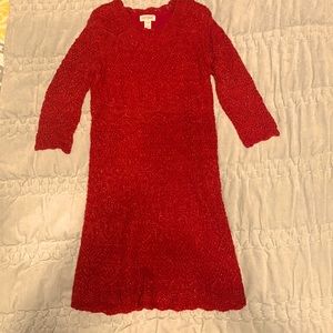 Sparkly Sweater Dress Red Cat & Jack Girls M 7/8